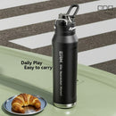 Black insulated water bottle, sports bottle 1000ml, 316 stainless steel bottle, one-click water bottle, gym water bottle Australia, BPA-free bottle, vacuum insulated, leak-proof water bottle