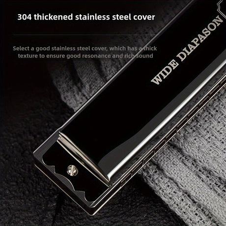 Black 28-hole harmonica, double-row harmonica, professional harmonica, diatonic harmonica, music accessory, harmonica for beginners, harmonica for professionals, Australian music store