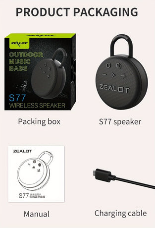 outdoor bluetooth speaker, portable speaker with subwoofer, IPX7 waterproof speaker, wireless dual speaker pairing, beach speaker, camping speaker, party speaker, Australian outdoor audio - Black - Size IPX7-rated waterproofing