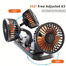 3-Head Car Circulating Fan with Multi-Directional Airflow