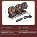 3-Head Car Circulating Fan with Multi-Directional Airflow