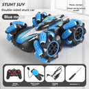2.4G remote control car, electric stunt car, drifting car, spray function, kids toy car, double-sided stunt car, watch remote control, outdoor RC toy, rechargeable toy car - Black and orange - Size Dual-control