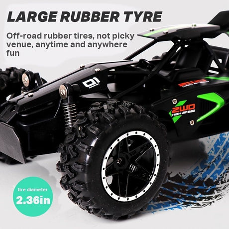 2.4G remote control car, high-speed off-road car, remote control toy for kids, four-wheel drive car, RC car with lights, outdoor toy Australia, gift for kids - Black - Size Three-electric systems
