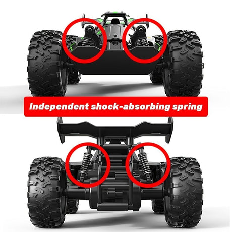 2.4G remote control car, high-speed off-road car, remote control toy for kids, four-wheel drive car, RC car with lights, outdoor toy Australia, gift for kids - Black - Size Three-electric systems