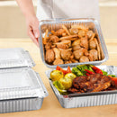 40 Pack 8x8 Inch (Approx. 20.3 x 20.3 cm) Aluminum Pans with Clear Plastic Lids - Square Baking Cake Pans - Foil Pans with Lids - Disposable Food Containers Ideal for Cooking, Heating, Storing, and Food Preparation