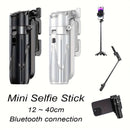 Black Blue mini selfie stick, Bluetooth selfie stick, extendable selfie stick, portable selfie stick, high-quality selfie stick, selfie stick Australia, wireless selfie stick, compact selfie stick, travel selfie stick, hands-free selfie stick