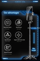 Black Blue mini selfie stick, Bluetooth selfie stick, extendable selfie stick, portable selfie stick, high-quality selfie stick, selfie stick Australia, wireless selfie stick, compact selfie stick, travel selfie stick, hands-free selfie stick
