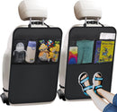 Kicking Mat with Organizer - 2 Pack Rear Seat Protector Seat Cover for your car, SUV, minivan or truck seat - Vehicle Rear Seat Child Safety Accessory - GM Interior Protector
