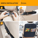 Kicking Mat with Organizer - 2 Pack Rear Seat Protector Seat Cover for your car, SUV, minivan or truck seat - Vehicle Rear Seat Child Safety Accessory - GM Interior Protector