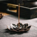 Incense Burner, Incense Holder for Sticks, Brass Lotus Incense Stick Holder and Detachable Ash Catcher