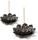 2 Pack Incense Burner, Incense Holder for Sticks, Brass Lotus Incense Stick Holder