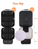Child Car Seat Protector, Durable 600D Fabric Waterproof Car Seat Cover with Thick Padded Non-Slip Backing, No Imprint (Black 1 Piece)