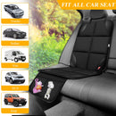 Child Car Seat Protector, Durable 600D Fabric Waterproof Car Seat Cover with Thick Padded Non-Slip Backing, No Imprint (Black 1 Piece)