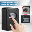 Wall-mounted Key Lock Box, Outdoor 4-Digit Weatherproof Lock Box, Large Capacity Lock Box for 5 Keys, Key Safe Storage Box, Indoor & Outdoor Garage Resettable Combination Lock Box