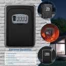 Wall-mounted Key Lock Box, Outdoor 4-Digit Weatherproof Lock Box, Large Capacity Lock Box for 5 Keys, Key Safe Storage Box, Indoor & Outdoor Garage Resettable Combination Lock Box