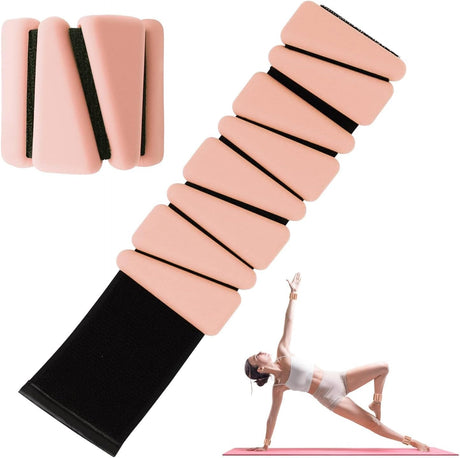 Wrist Weights Set of 2, Adjustable Silicone Workout Weights for Women and Men, Wearable Ankle/Wrist Weights Suitable for Yoga, Dance, Pilates, Pool Exercises and Jogging, 2lb（Pink）