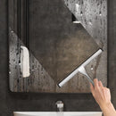 Multipurpose Stainless Steel Shower Scraper for Shower Glass Door with 2 Adhesive Hooks, Bathroom Cleaning Tools Window Mirror Scraper for Home, Clean Tile Wall, Car, 10 Inch (Approx. 25.4 cm) Silver