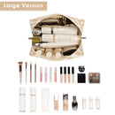 Checkered Makeup Bag Travel Makeup Bag Organizer Bag Makeup Bag Makeup Bag with Compartments for Ladies Girls (Large, Light Checkerboard)