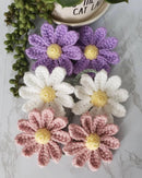 Crochet Daisy Auto Parts Women Cute Rearview Mirror Charm Crafted Daisy Flower Gift Crochet Lovers Car Decoration Car Interior Aesthetics (Purple)