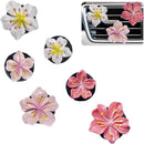 Cute Car Air Freshener Vent Clamp 6 Pcs, Flower Vent Clamp Pink Auto Accessories Interior Aesthetics Ladies Car Air Conditioner Vent Decoration