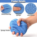 Microfiber Wax Applicator Pads, Car Wax Applicator with Finger Pocket, Buffing & Detail Polishing Foam Pads for Car Cleaning and Fine Polishing (5 inch, 6 Pack)
