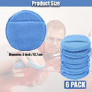 Microfiber Wax Applicator Pads, Car Wax Applicator with Finger Pocket, Buffing & Detail Polishing Foam Pads for Car Cleaning and Fine Polishing (5 inch, 6 Pack)