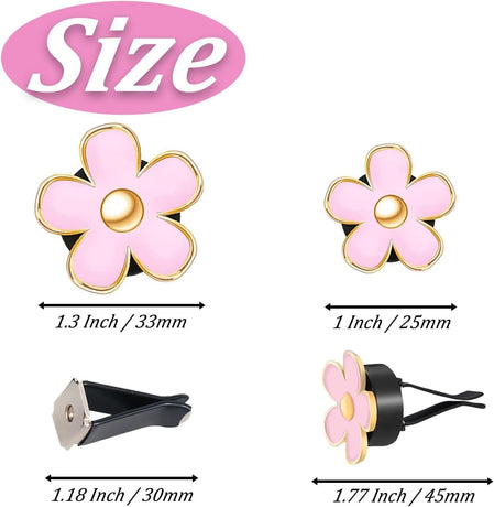 6 PCS Car Air Vent Clips White Daisy Flower Car Air Freshener Clip Air Conditioning Outlet Clip for Car Interior Decoration Accessories (2 Size)