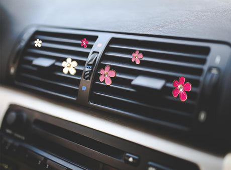 6 PCS Car Air Vent Clips White Daisy Flower Car Air Freshener Clip Air Conditioning Outlet Clip for Car Interior Decoration Accessories (2 Size)