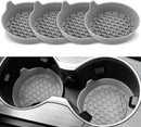 Car Cup Holder Coaster, Silicone Cup Holder Insert, Universal Anti-Slip Cup Holder, Auto Accessories Interior for Men and Women 4 Pack Grey