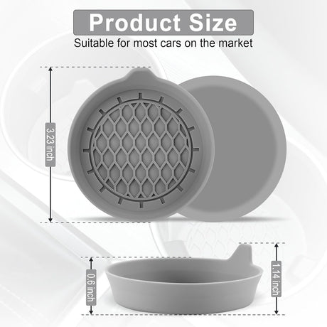 Car Cup Holder Coaster, Silicone Cup Holder Insert, Universal Anti-Slip Cup Holder, Auto Accessories Interior for Men and Women 4 Pack Grey