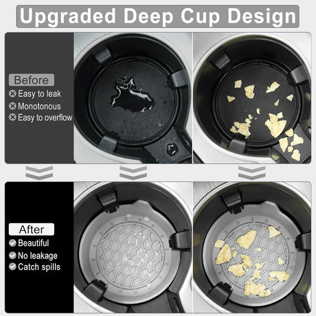 Car Cup Holder Coaster, Silicone Cup Holder Insert, Universal Anti-Slip Cup Holder, Auto Accessories Interior for Men and Women 4 Pack Grey