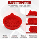 Car Cup Holder Coaster, Silicone Cup Holder Insert, Universal Non-Slip Cup Holder, Auto Accessories Interior for Men and Women 4 Pack Red