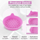 Car Cup Holder Coaster, Silicone Cup Holder Insert, Universal Non-Slip Cup Holder, Auto Accessories Interior for Men and Women 4 Pack Pink