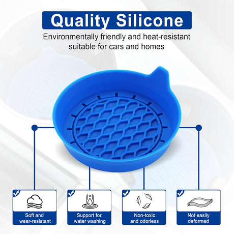 Car Cup Holder Coaster, Silicone Cup Holder Insert, Universal Non-Slip Cup Holder, Auto Accessories Interior for Men and Women 4 Pack Blue