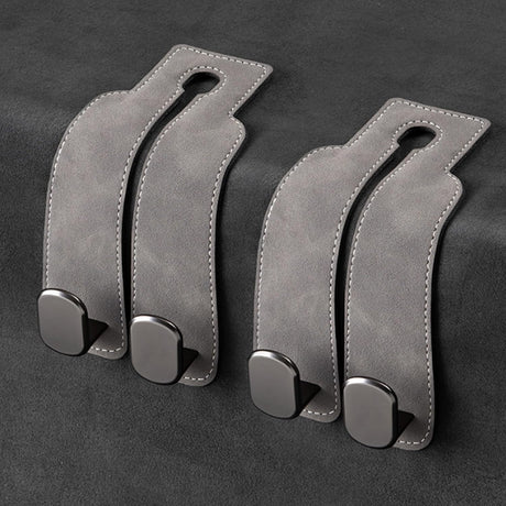 Car Headrest Hook, Car Hook for Wallet & Bag, Car Wallet Hook (Grey - Pack of 2)