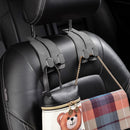 Car Headrest Hook, Car Hook for Wallet & Bag, Car Wallet Hook (Grey - Pack of 2)
