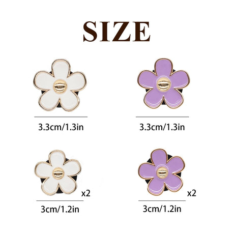 6pcs Flowers Car Air Freshener Vent Clips Purple White Daisy Air Vent Clip Car Accessories for Women 3.3cm/3cm Flower Vehicle Interior Decor Refillable Diffuser
