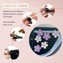 6pcs Flowers Car Air Freshener Vent Clips Purple White Daisy Air Vent Clip Car Accessories for Women 3.3cm/3cm Flower Vehicle Interior Decor Refillable Diffuser