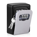 Wall-mounted Key Lock Box, Outdoor 4-Digit Weatherproof Lock Box, Large Capacity Lock Box for 5 Keys, Key Safe Storage Box, Indoor & Outdoor Garage Resettable Combination Lock (Gray)