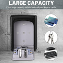 Wall-mounted Key Lock Box, Outdoor 4-Digit Weatherproof Lock Box, Large Capacity Lock Box for 5 Keys, Key Safe Storage Box, Indoor & Outdoor Garage Resettable Combination Lock (Gray)