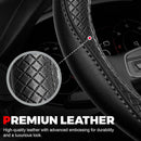 Car Steering Wheel Cover, Microfiber Leather Steering Wheel Cover with Non-Slip Lining, Universal 14.5-15 Inch (Approx. 36.8-38.1 cm) Black