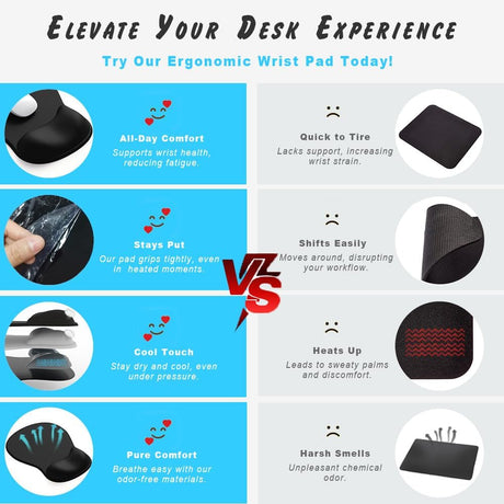 Gel Wrist Rest Mouse Pad - Ergonomic Office Mouse Pad with Wrist Support - Non-Slip Design Desktop Accessory Pad for Home & Game Decoration (06 Mocha Sha)