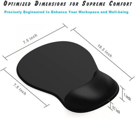Gel Wrist Rest Mouse Pad - Ergonomic Office Mouse Pad with Wrist Support - Non-Slip Design Desktop Accessory Pad for Home & Game Decoration (06 Mocha Sha)