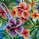 Hibiscus Car Ornaments, Crochet Hawaiian Tropical Flower Bag Charms Decoration Car Mirror Beach Accessories (Pink)