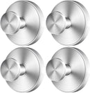 2026 Upgraded Drill-Free Suction Cup Hooks, Stainless Steel Suction Cup Hooks for Shower, Mirror, Wall, Bathroom, Glass, Hanging Towels - 4 Pack, Brushed Silver