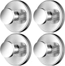 2026 Upgraded Drill-Free Suction Cup Hooks, Stainless Steel Suction Cup Hooks for Shower, Mirror, Wall, Bathroom, Glass, Hanging Towels - 4 Pack, Bright Silver