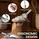 12 oz (approx. 340.2 g) Stainless Steel Refrigerator Ice Scoop – Dishwasher safe metal scoop with long handle for ice makers, buckets, dog food, flour, and jars – perfect for bars, parties, and weddings