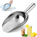 18 oz (approx. 510.3 g) Stainless Steel Fridge Ice Scoop – Dishwasher safe metal scoop with long handle for ice makers, buckets, dog food, flour, and jars – perfect for bars, parties, and weddings