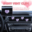 4PCS Heart-Shaped Car Vent Clips with Rhinestone,Bling Air Vent Clips Car Decorations,Premium Shiny Car Clips for Vents Accessories Interior (Purple)