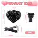 4PCS Heart-Shaped Car Vent Clips with Rhinestone,Bling Air Vent Clips Car Decorations,Premium Shiny Car Clips for Vents Accessories Interior (Black)